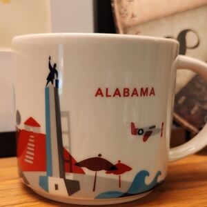 Starbucks You Are Here Collection Alabama  Red and Blue Collectible Mugs